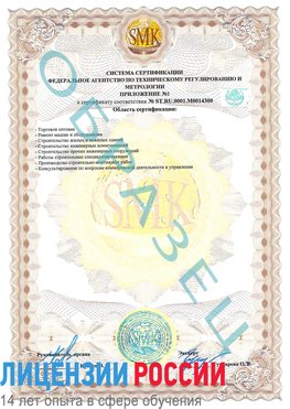 Образец сертификата соответствия (приложение) Камышин Сертификат OHSAS 18001